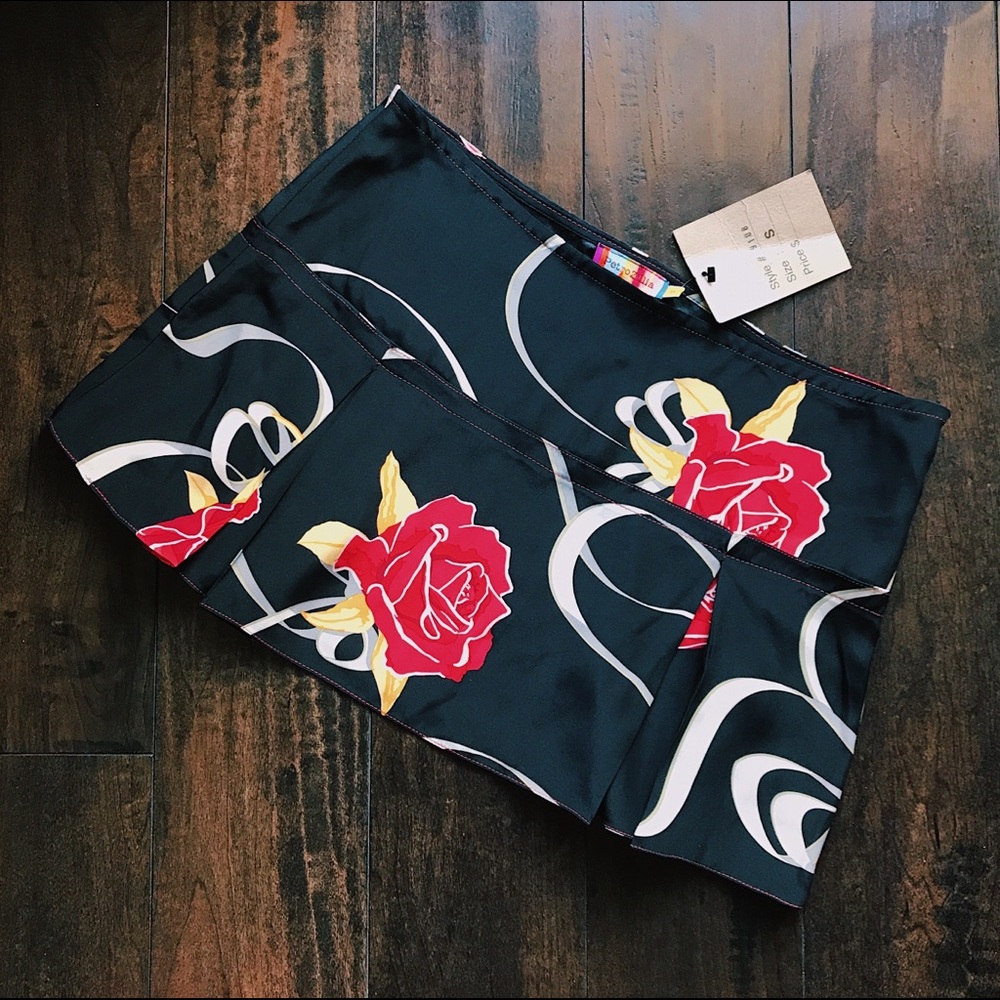 Petro Zillia || Floral Silk Mini Skirt
